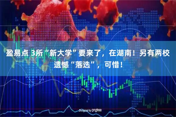 盈易点 3所“新大学”要来了，在湖南！另有两校遗憾“落选”，可惜！