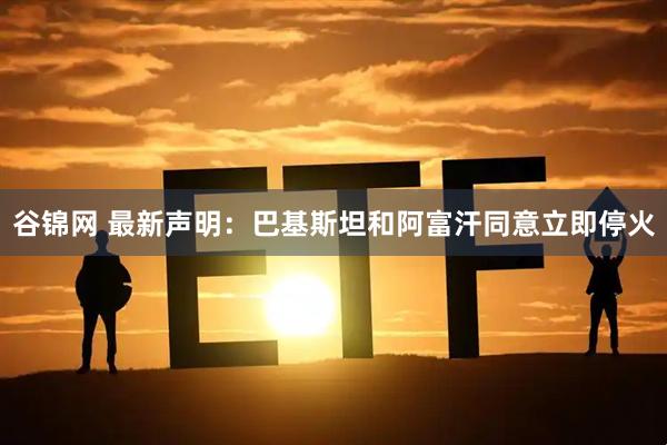 谷锦网 最新声明：巴基斯坦和阿富汗同意立即停火